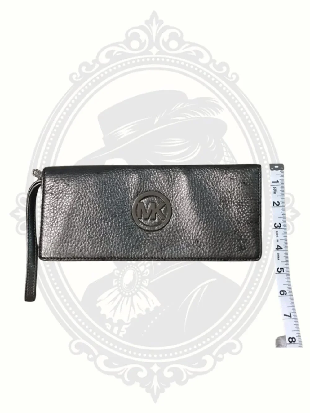 Authentic Michael Kors MK Pebbled Leather Continental Wristlet Wallet